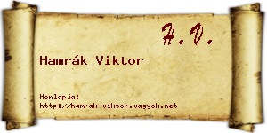 Hamrák Viktor névjegykártya