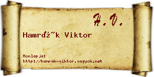 Hamrák Viktor névjegykártya